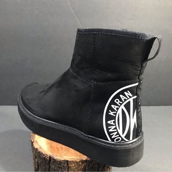 DKNY Donna Karan Women's Black Sherpa Lined Ankle Boots Shoe Size- 6 - Picture 2 of 8